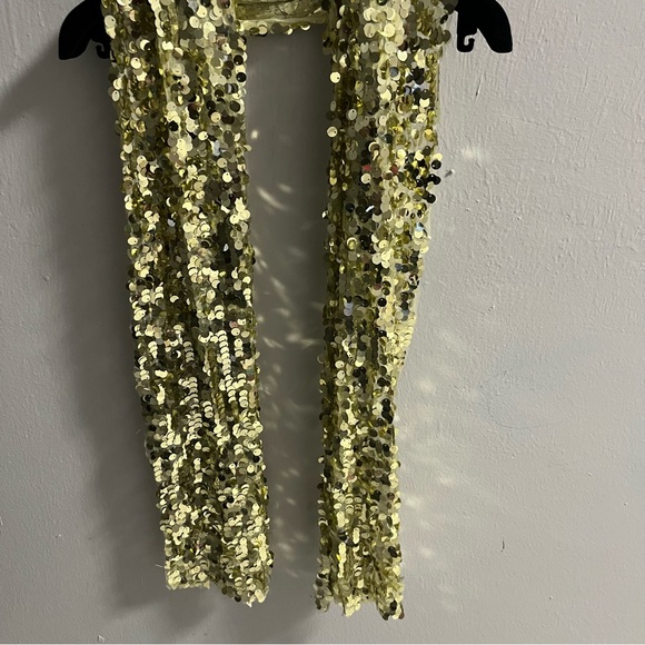 Gold Sequin Embellished Scarf Shawl Wrap - Picture 10 of 10